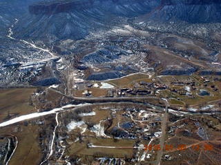 241 8v5. aerial - snowy canyonlands - Colorado hills - Hubbard-Gateway Canyons