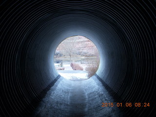 70 8v6. Porcupine Rim mountain-biking trail hike - bike tunnel