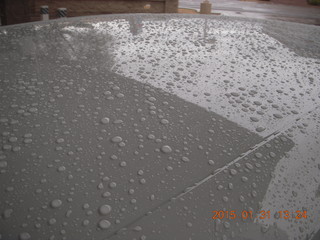 rain beaded on my new car