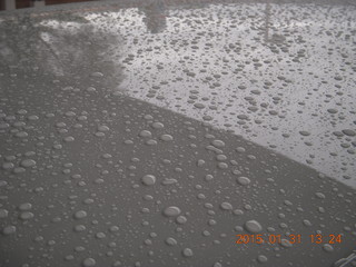 rain beaded on my new car