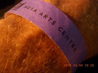 Mesa Arts Center - before-concert-dinner wrist band