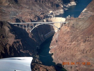 aerial - Hoover Dam and bridge