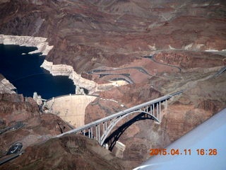 aerial - Hoover Dam and bridge