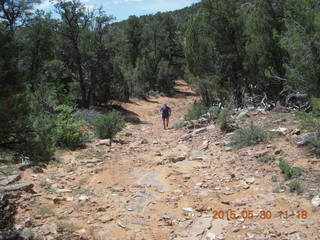 2681 8zw. drive to Calamity Mine - very tough side road - Adam running