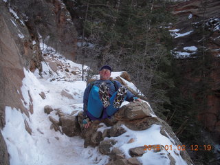 2873 972. Zion National Park - Hidden Canyon hike - Adam and crampons