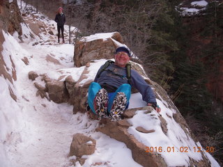 2874 972. Zion National Park - Hidden Canyon hike - Adam and crampons
