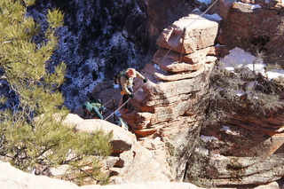 2877 972. Zion National Park - Brad's pictures - Angels Landing hike - Adam at narrow part