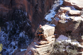 2880 972. Zion National Park - Brad's pictures - Angels Landing hike - Adam and narrow part