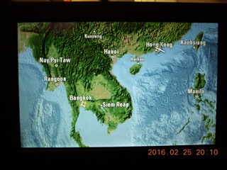 long flights LAX to HKG to BKK- moving map