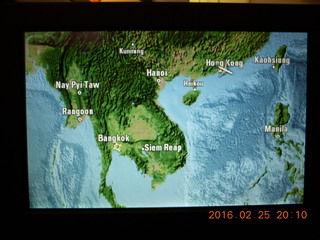 long flights LAX to HKG to BKK - moving map