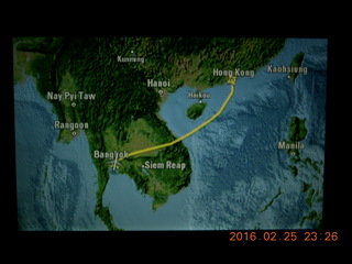 long flights LAX to HKG to BKK - moving map