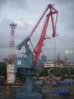 Indonesia - Jakarta port seen from ship