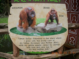 Indonesia Baby Zoo - oranguan sign