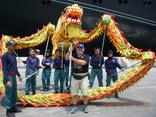 Indonesia - Semarang with Adam holding dragon