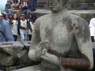 Indonesia - Borobudur temple - Buddha inside bell exposed
