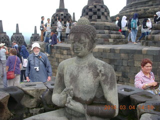 Indonesia - Borobudur temple - Buddha inside bell exposed