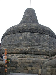 Indonesia - Borobudur temple - Buddha inside bell exposed