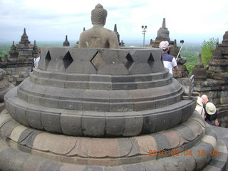 Indonesia - Borobudur temple - exposed bell Buddha