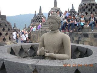 Indonesia - Borobudur temple - exposed bell Buddha