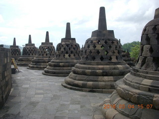 Indonesia - Borobudur temple - exposed bell Buddha