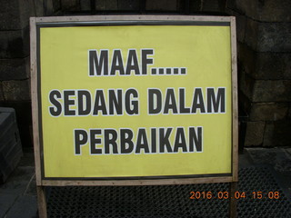 Indonesia - Borobudur temple - sign