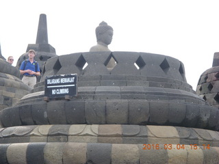 Indonesia - Borobudur temple - exposed bell Buddha