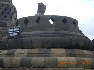 Indonesia - Borobudur temple - exposed bell Buddha