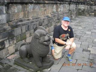 Indonesia - Borobudur temple - lion/dog with Adam