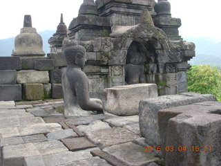 Indonesia - Borobudur temple - exposed bell Buddha