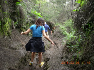 Indonesia - Mighty Mt. Bromo - Bobbi hiking down to Sea of Sand