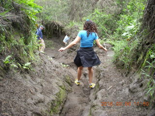 182 996. Indonesia - Mighty Mt. Bromo - Bobbi hiking down to Sea of Sand