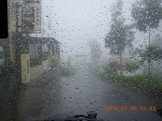 Indonesia - Mighty Mt. Bromo - Jeep ride down - rainy windshield