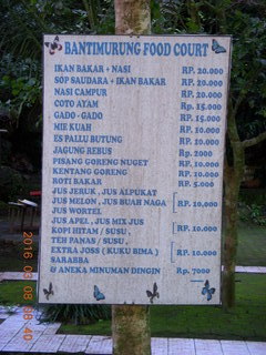 Indonesia - Bantimurung Water Park - food court sign