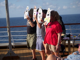 Makassar Straight total solar eclipse - Mark and Mike and masks