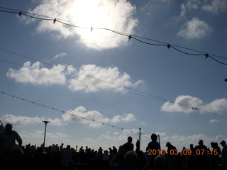 Makassar Straight total solar eclipse - clouds in the sky with wires