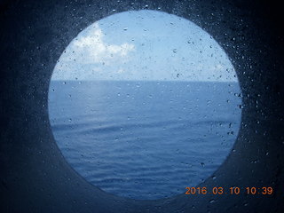 Volendam at sea - porthole view