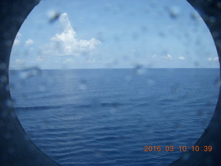 Volendam at sea - porthole view