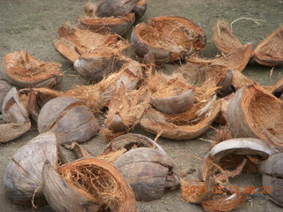 Indonesia - Bali - Tenganan village - coconut husks