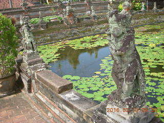 Indonesia - Bali - temple at Klungkung - lilies in the moat