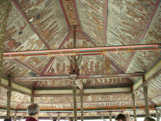 Indonesia - Bali - temple at Klungkung - ceiling