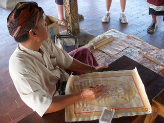 Indonesia - Bali - temple at Klungkung - artist