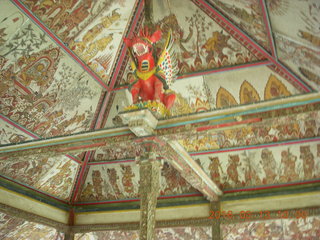 Indonesia - Bali - temple at Klungkung - ceiling with gargoyle