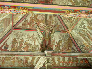 Indonesia - Bali - temple at Klungkung - ceiling with gargoyle