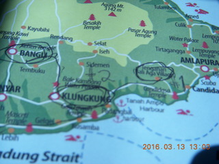 Indonesia - Bali - map with sites numbered