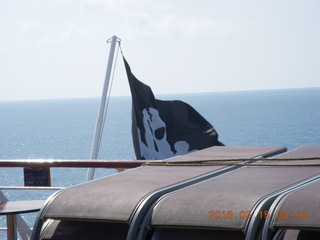 Volendam - King Neptune visit - pirate flag