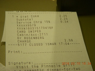 one of many diet coke receipts