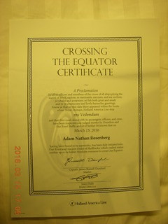 Crossing the Equator Certificate