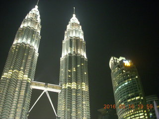 Malaysia - Kuala Lumpur food tour - twin Petronas towers with moon