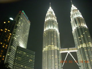 Malaysia - Kuala Lumpur food tour - twin Petronas towers with moon
