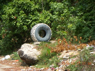 Malaysia - Kuala Lumpur - Exciting Mountain Hike - tire marking the road